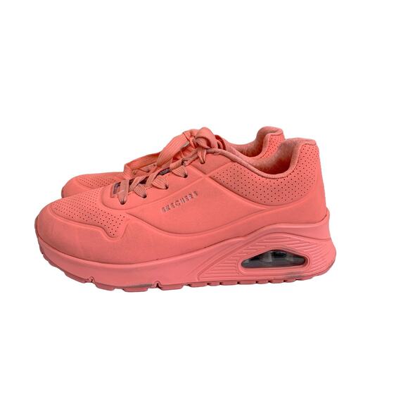 Skechers-Uno Gen 1-Street Wedge Sneakers-Light Pink-Coral-Big Girls-Size 2 - Picture 2 of 6